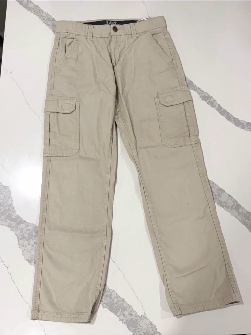 Lee Workwear Men’s Beige Cargo Pants Canvas Straight Leg 30x30